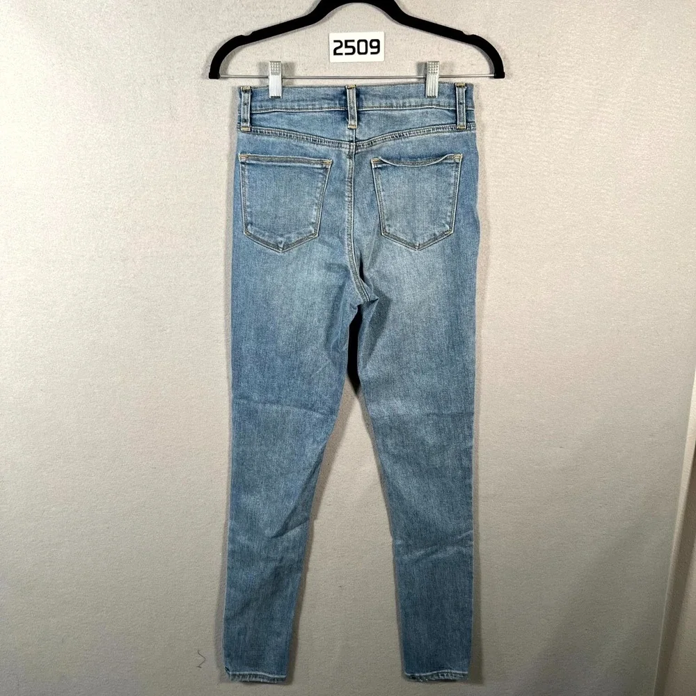 Gap‎ True Skinny Jeans Womens 26 Blue Denim Lyocell Stretch Medium Wash Whiskers